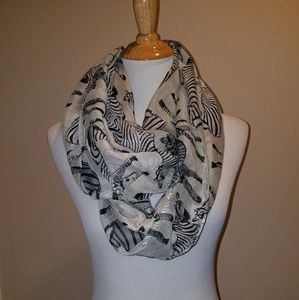 Zebra print infinity scarf